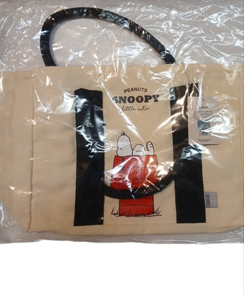 Peanuts - NWT Little Cutie Snoopy Bag, Medium Size Canvas Bag, Perfect Beach Bag - Picture 4 of 13